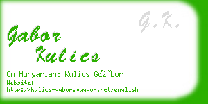 gabor kulics business card